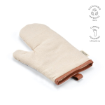 Robust eco cotton kitchen glove with separate thumb 280 g/m2 natural colour