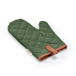 Robust eco cotton kitchen glove with separate thumb 280 g/m2 military green colour second view