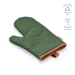 Robust eco cotton kitchen glove with separate thumb 280 g/m2 military green colour
