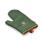 Robust eco cotton kitchen glove with separate thumb 280 g/m2 military green colour