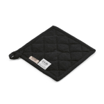 Recycled cotton kitchen pot holder with hanging loop 180 g/m² black colour second view