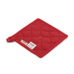 Recycled cotton kitchen pot holder with hanging loop 180 g/m² red colour second view