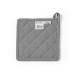 Recycled cotton kitchen pot holder with hanging loop 180 g/m² grey colour rear view