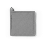 Recycled cotton kitchen pot holder with hanging loop 180 g/m² grey colour front view