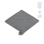 Recycled cotton kitchen pot holder with hanging loop 180 g/m² grey colour