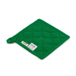 Recycled cotton kitchen pot holder with hanging loop 180 g/m² green colour second view