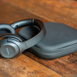 Wireless headphones with active noise cancellation and AI microphone dark grey colour second ambient view