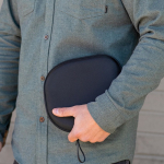 Wireless headphones with active noise cancellation and AI microphone dark grey colour third ambient view