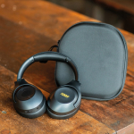 Wireless headphones with active noise cancellation and AI microphone dark grey colour second view
