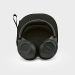 Wireless headphones with active noise cancellation and AI microphone dark grey colour third view