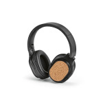 Wireless headphones with cork section and 10m range black colour second view