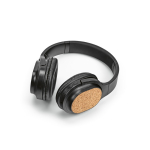 Wireless headphones with cork section and 10m range black colour third view