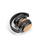 Wireless headphones with cork section and 10m range black colour fourth view