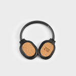 Wireless headphones with cork section and 10m range black colour second view