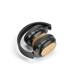 Wireless headphones with bamboo, USB-C charging and 8H battery black colour fourth view