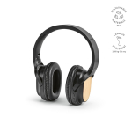 Wireless headphones with bamboo, USB-C charging and 8H battery black colour