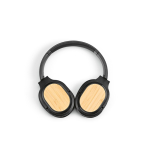 Wireless headphones with bamboo, USB-C charging and 8H battery black colour top view