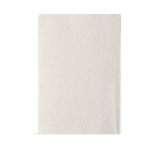 A5 notebook with flexible hemp cover and dotted pages white colour rear view