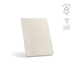 A5 notebook with flexible hemp cover and dotted pages white colour