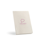 A5 notebook with flexible hemp cover and dotted pages white colour