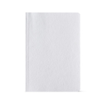 Flexible A5 notebook with cotton cover and dotted pages white colour front view