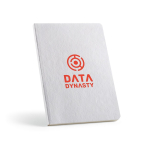 Flexible A5 notebook with cotton cover and dotted pages white colour