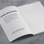 Lemongrass notebook with flexible cover and dotted pages light-green colour second ambient view