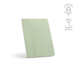 Lemongrass notebook with flexible cover and dotted pages light-green colour