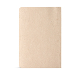 A5 notebook with banana fibre cover, date space and dotted pages champagne colour rear view