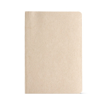 A5 notebook with banana fibre cover, date space and dotted pages champagne colour front view