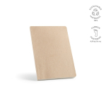 A5 notebook with banana fibre cover, date space and dotted pages champagne colour