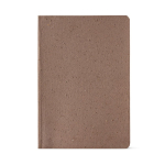A5 notebook with flexible cover made from coffee waste and dotted pages light brown colour front view