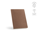 A5 notebook with flexible cover made from coffee waste and dotted pages light brown colour