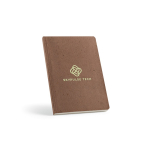 A5 notebook with flexible cover made from coffee waste and dotted pages light brown colour