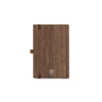 Eco notebook with wood grain effect cover, A5, plain pages dark brown colour rear view