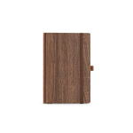 Eco notebook with wood grain effect cover, A5, plain pages dark brown colour front view