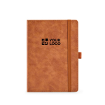 Eco synthetic leather A5 notebook with closure band and blank pages main view
