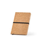 Cork notebook with elastic closure and bookmark A5 dotted pages natural colour second view