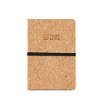 Cork notebook with elastic closure and bookmark A5 dotted pages main view