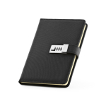 A5 blank-page notebook with eco cover and combination lock black colour second view