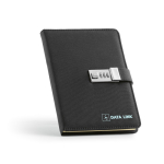 A5 blank-page notebook with eco cover and combination lock black colour second view