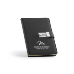 A5 blank-page notebook with eco cover and combination lock black colour