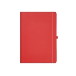 Recycled paper notebook with hard cover, A4 red colour front view
