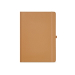 Recycled paper notebook with hard cover, A4 camel colour front view