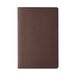 Sustainable notebook with recycled cover lined, A5 brown colour front view