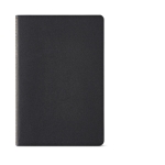 Sustainable notebook with recycled cover lined, A5 black colour front view