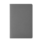 Sustainable notebook with recycled cover lined, A5 grey colour front view