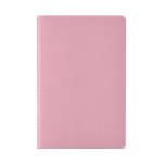 Sustainable notebook with recycled cover lined, A5 pink colour front view