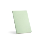 Sustainable notebook with recycled cover lined, A5 pastel green colour