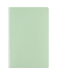 Sustainable notebook with recycled cover lined, A5 pastel green colour front view